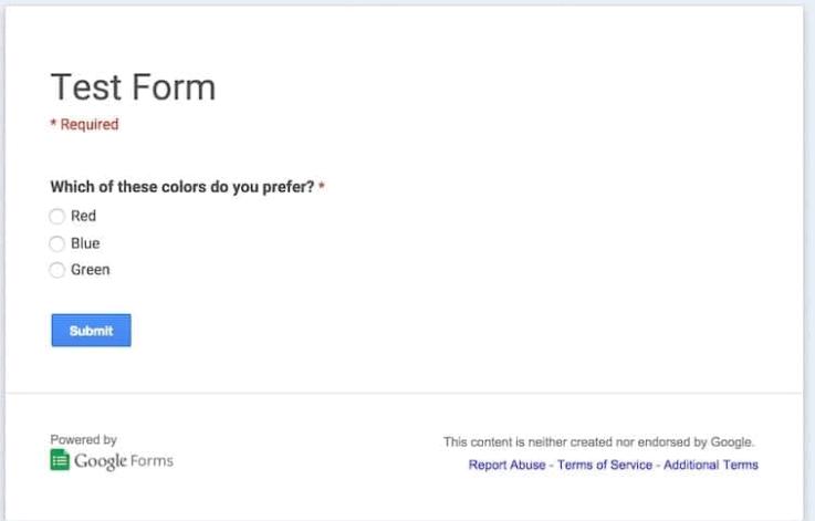 tạo form khảo sát bằng google form